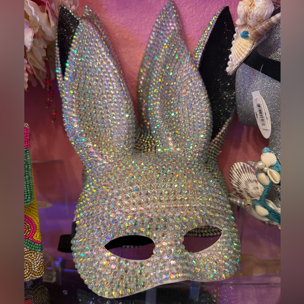 Playboy Bunny Party Follow The Rabbit AB Crystal Rhinestone Anime Mask